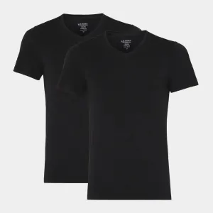 2 sorte slim fit bambus v-hals T-shirt