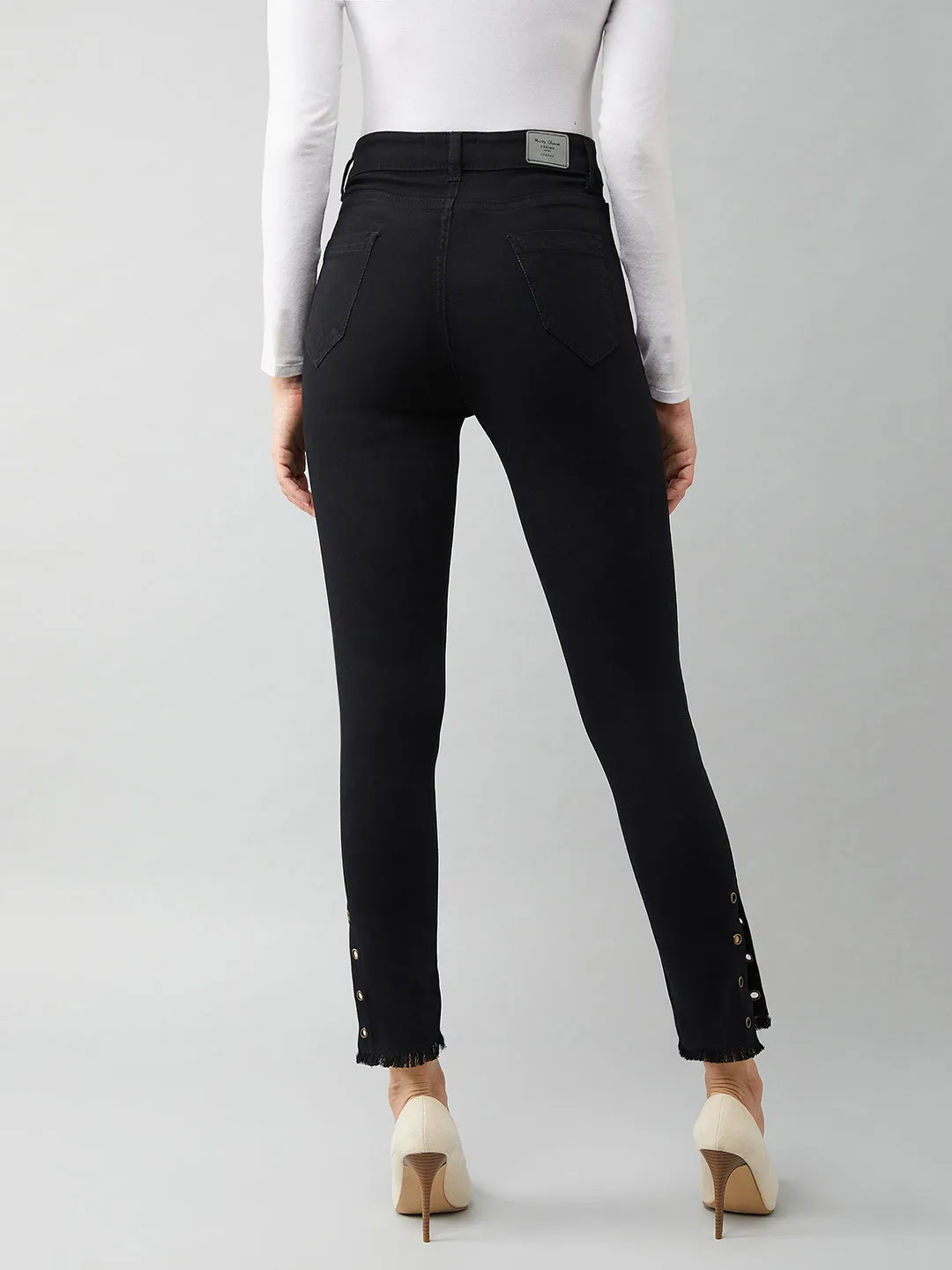 24/7 comfort Women's Black Skinny Fit Relaxed High Rise Regular Length Denim Stretchable Jeans