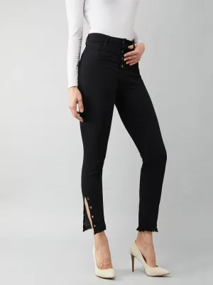 24/7 comfort Women's Black Skinny Fit Relaxed High Rise Regular Length Denim Stretchable Jeans