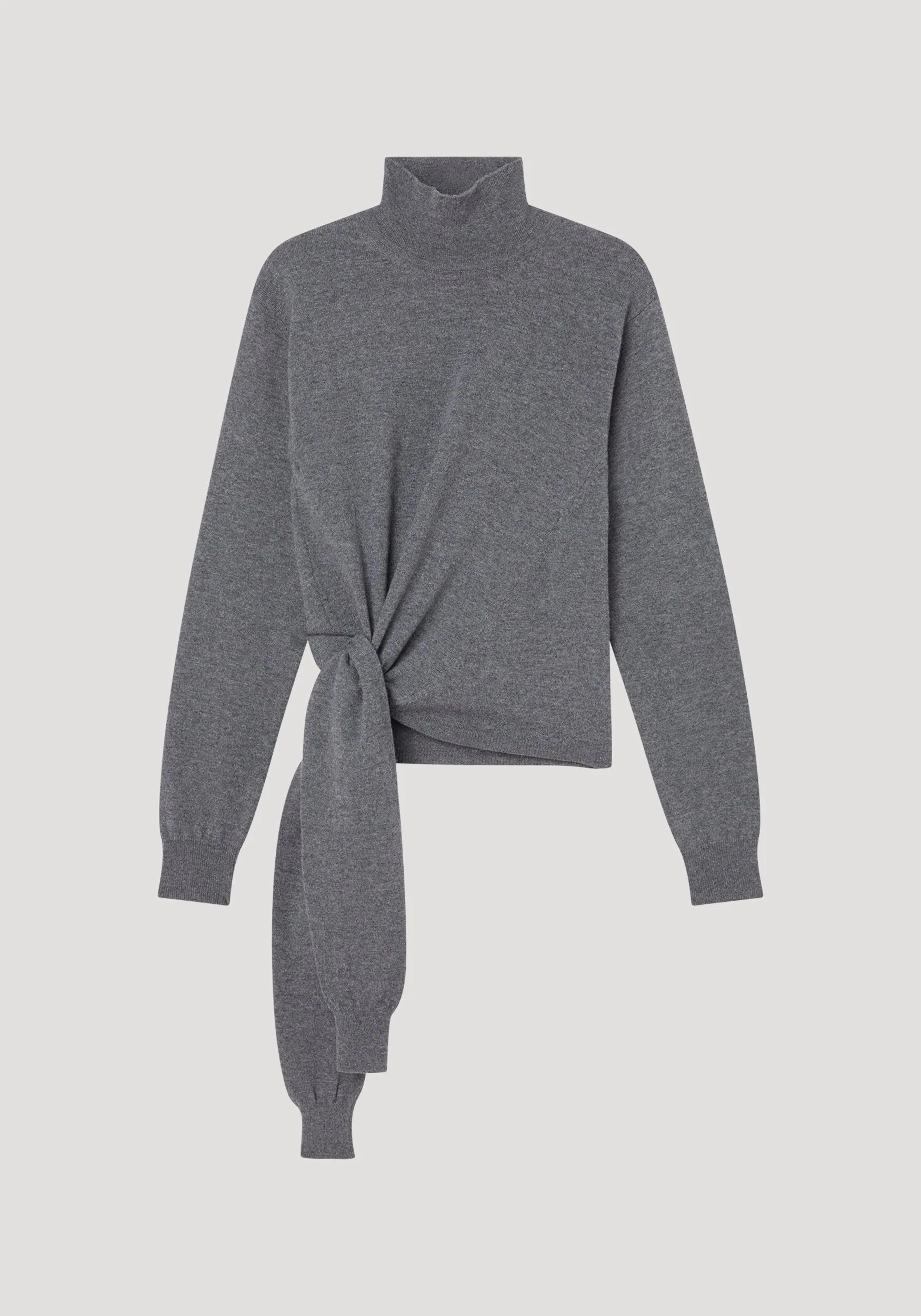 4-sleeved knotted jumper | mid grey melange
