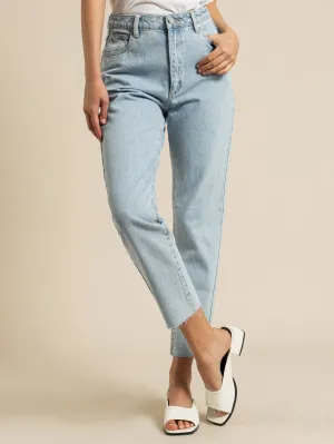 '94 High Rise Slim Leg Mom Jeans in Walk Away Denim