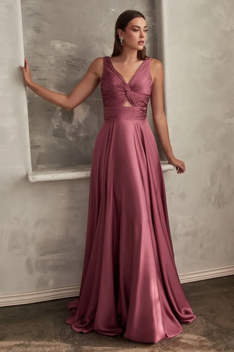 A-Line Satin Keyhole Dress 7497