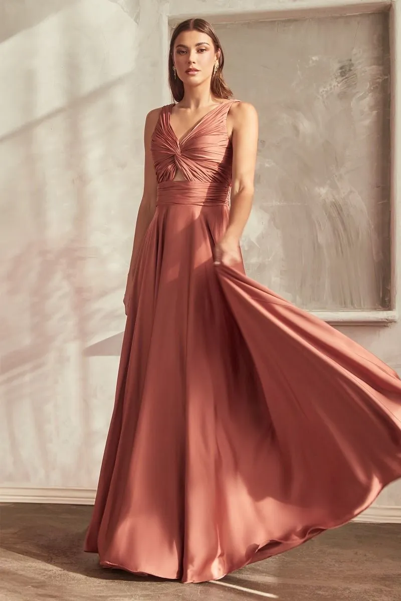 A-Line Satin Keyhole Dress 7497