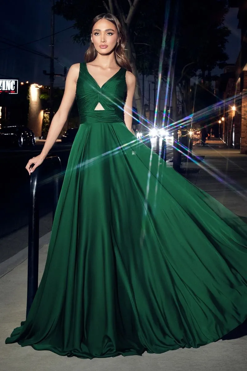 A-Line Satin Keyhole Dress 7497