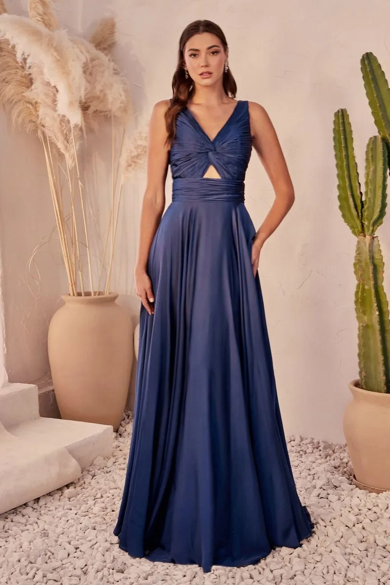 A-Line Satin Keyhole Dress 7497