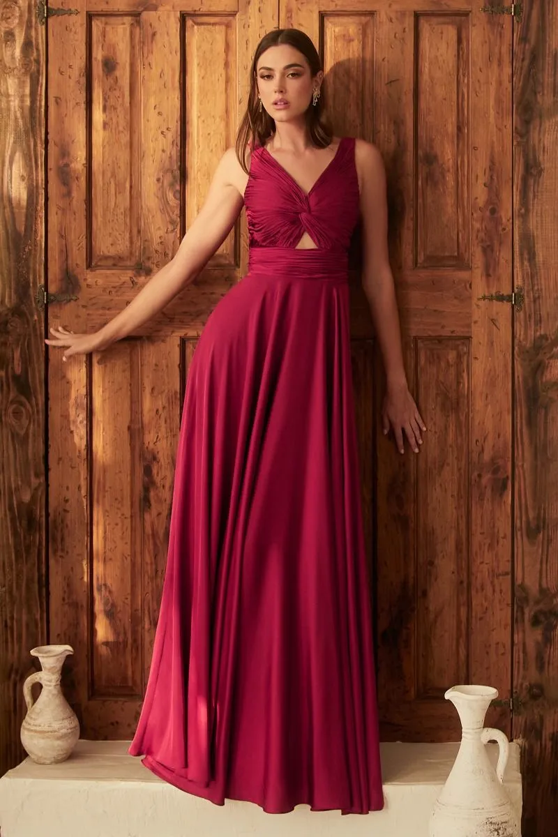 A-Line Satin Keyhole Dress 7497