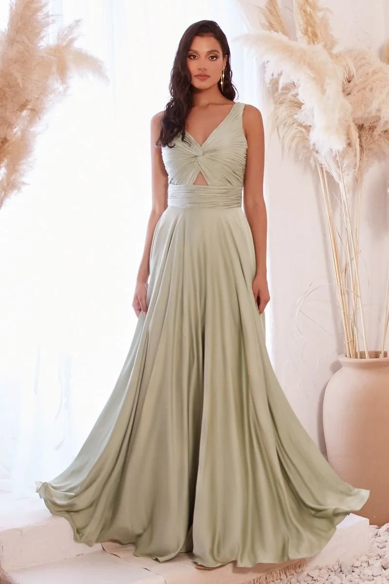A-Line Satin Keyhole Dress 7497