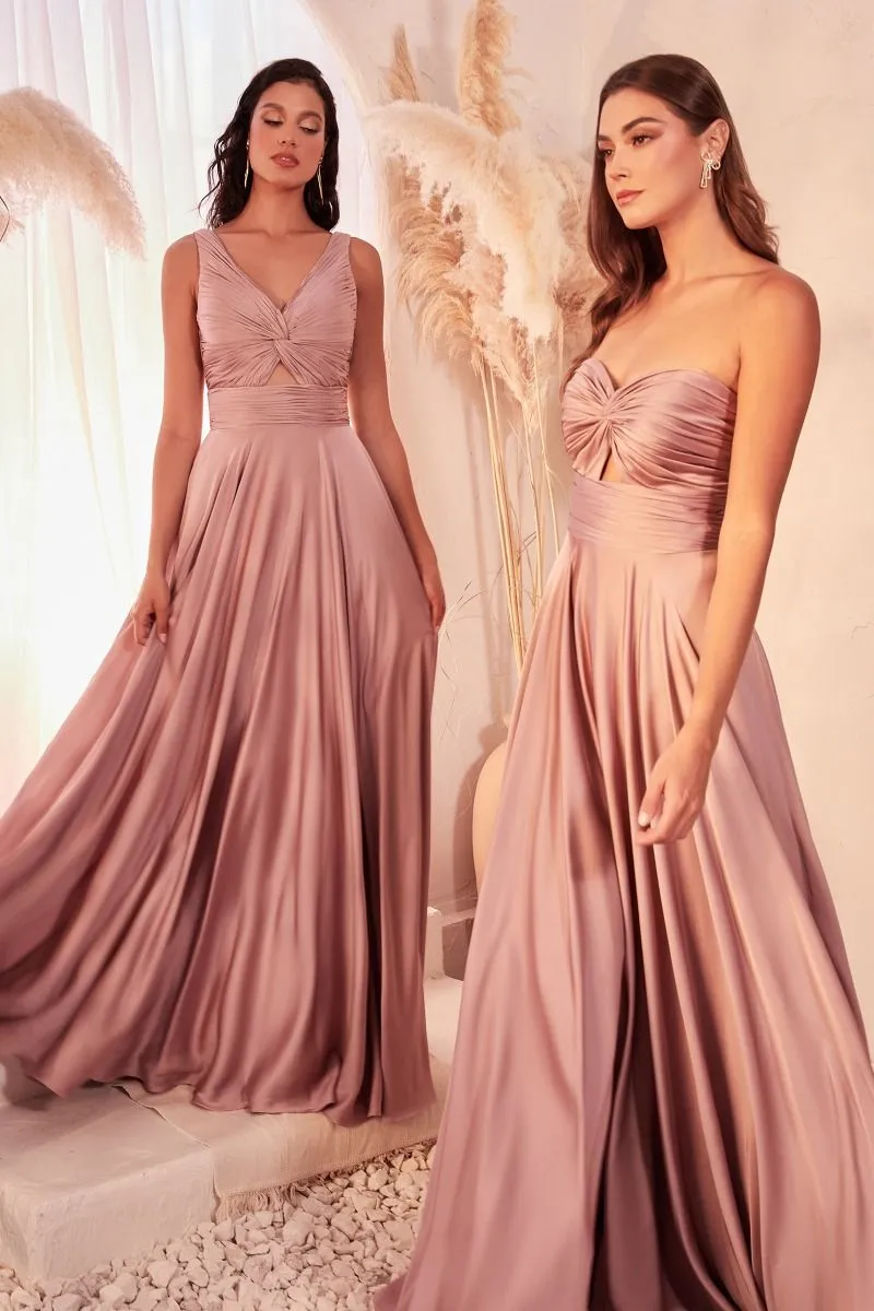 A-Line Satin Keyhole Dress 7497
