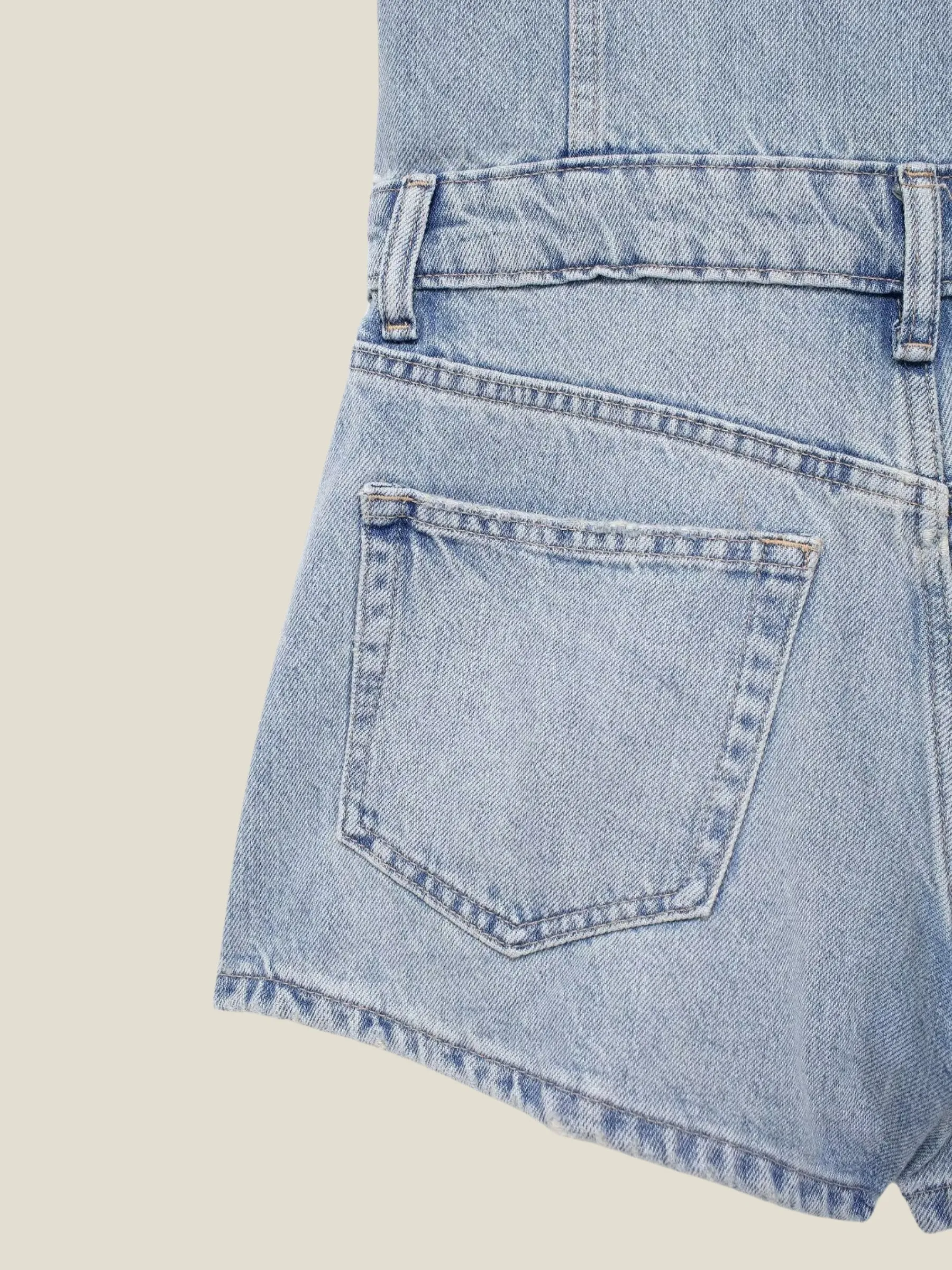 Anette Short Sleeve Denim Romper