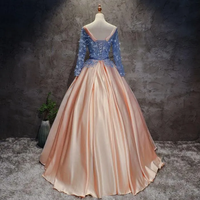 Beautiful Prom Dresses Scoop Sexy Ball Gown Prom Dress Lace Evening Dress JKL481