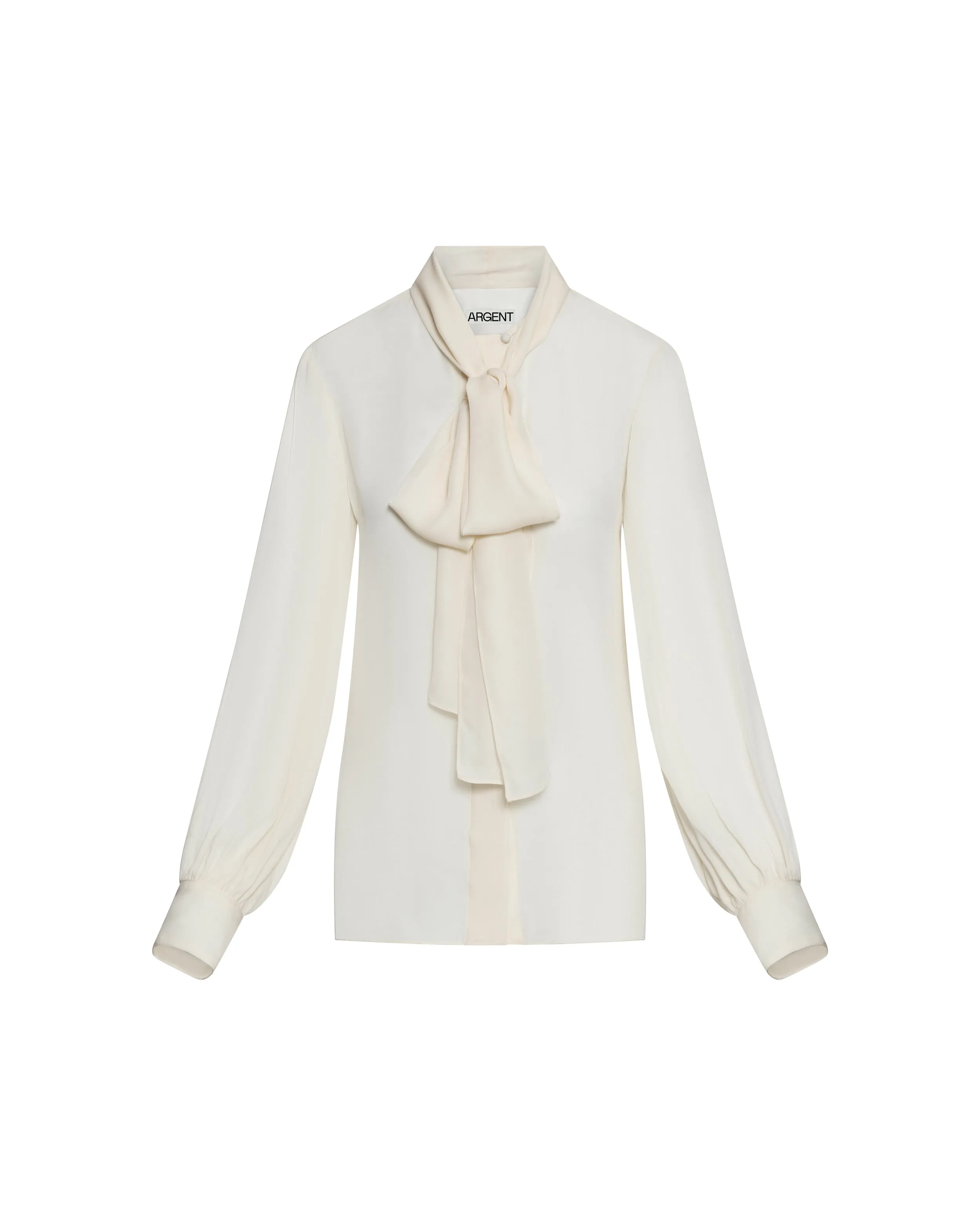 Bow Blouse in Double Georgette | Ivory