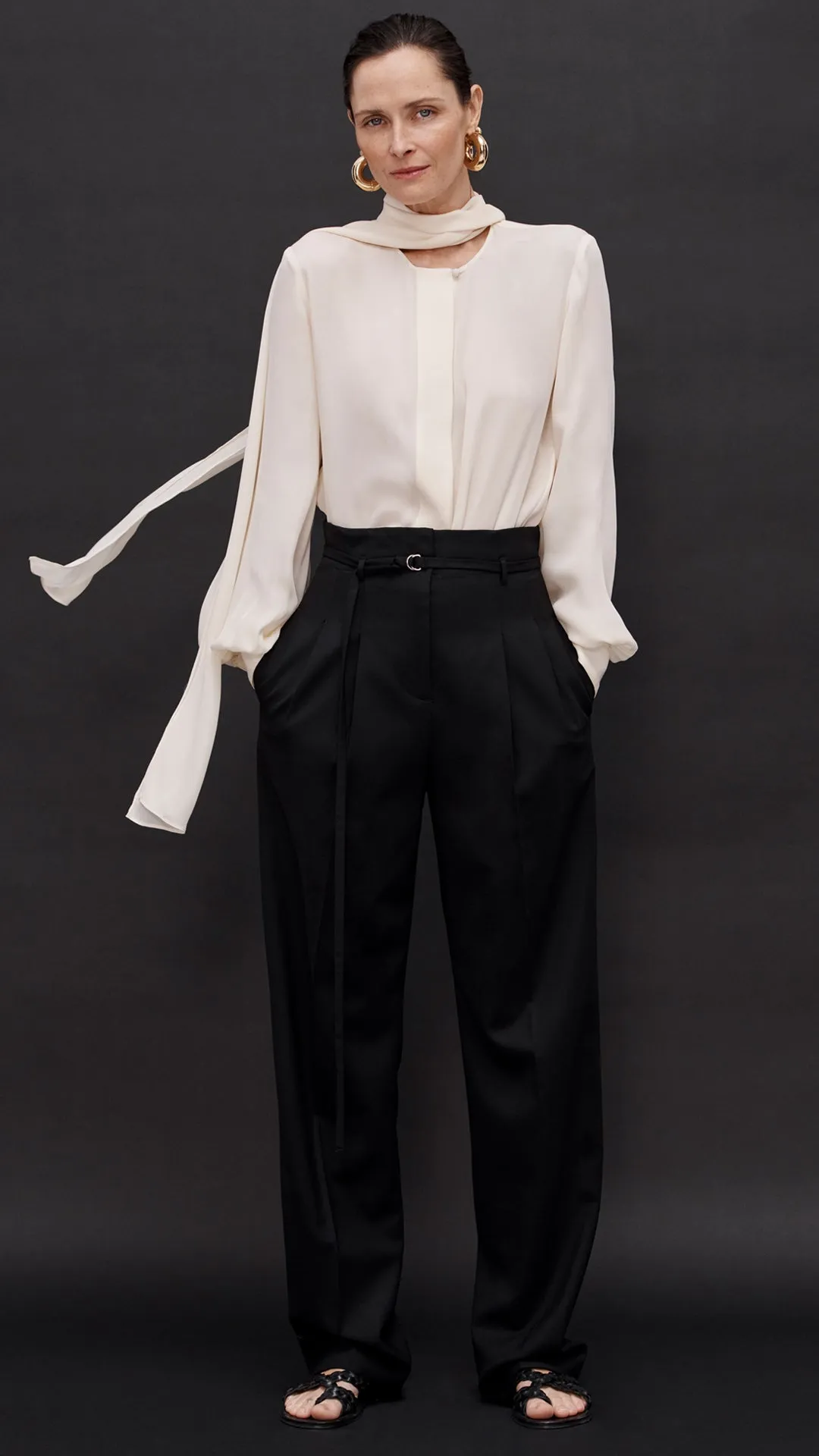 Bow Blouse in Double Georgette | Ivory