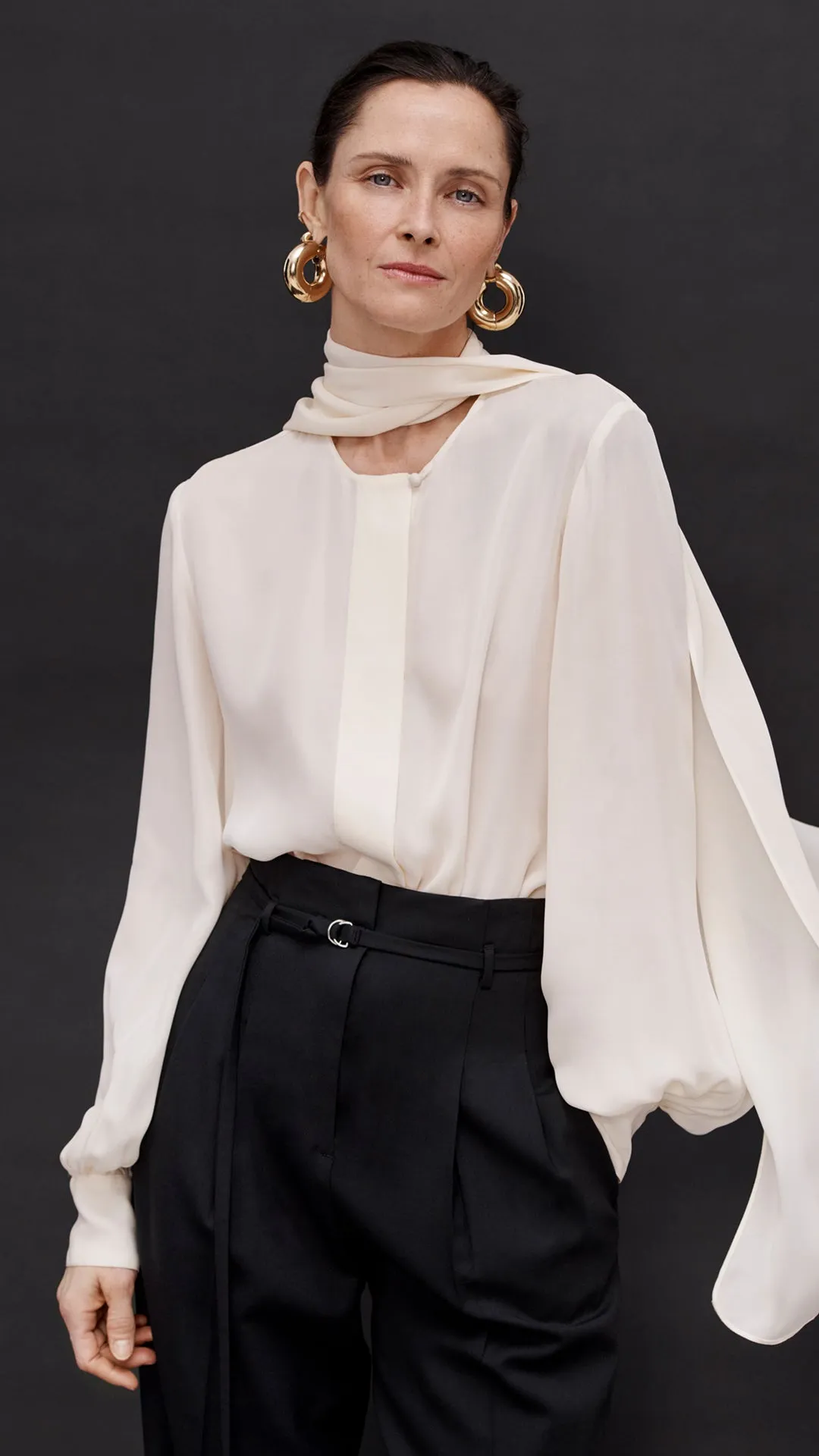 Bow Blouse in Double Georgette | Ivory