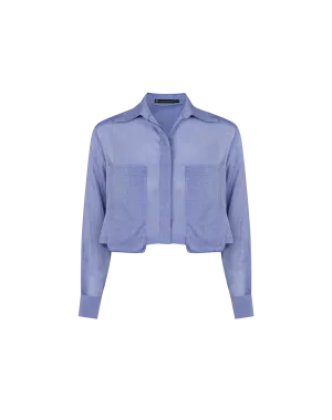 Cassia Cropped Blouse - Sapphire