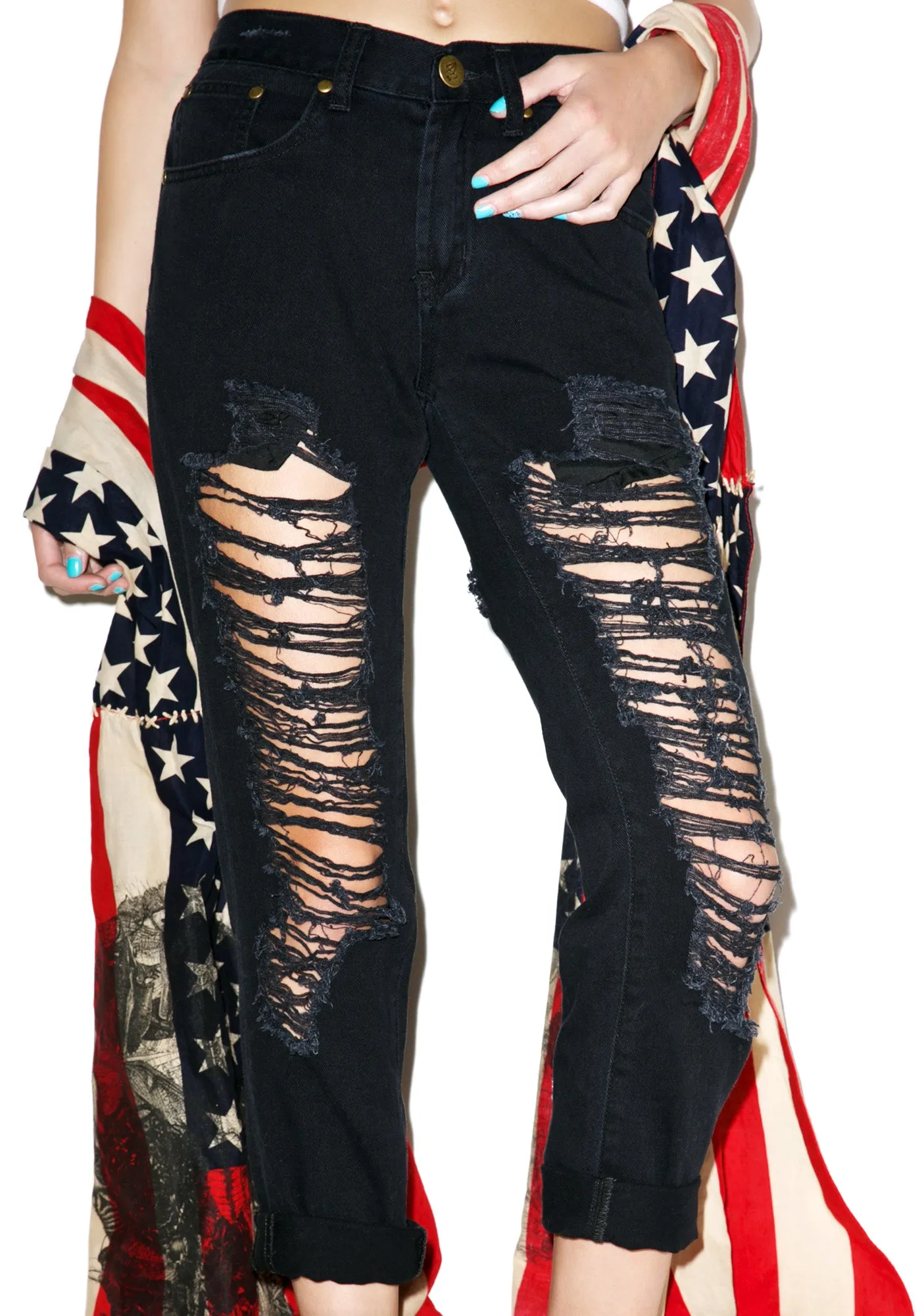 Charley Destroyed Boyfriend Jeans