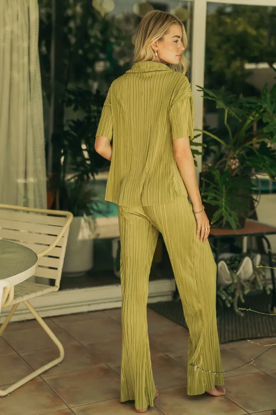 Clara Ribbed Top in Green - FINAL SALE