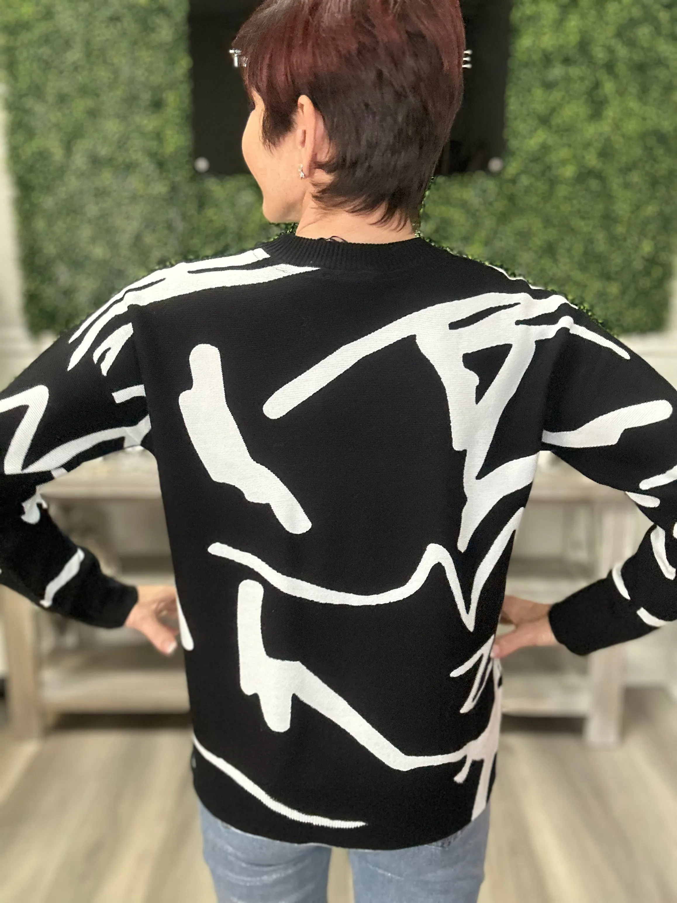 Crew-Neck Drop Shoulder Sweater