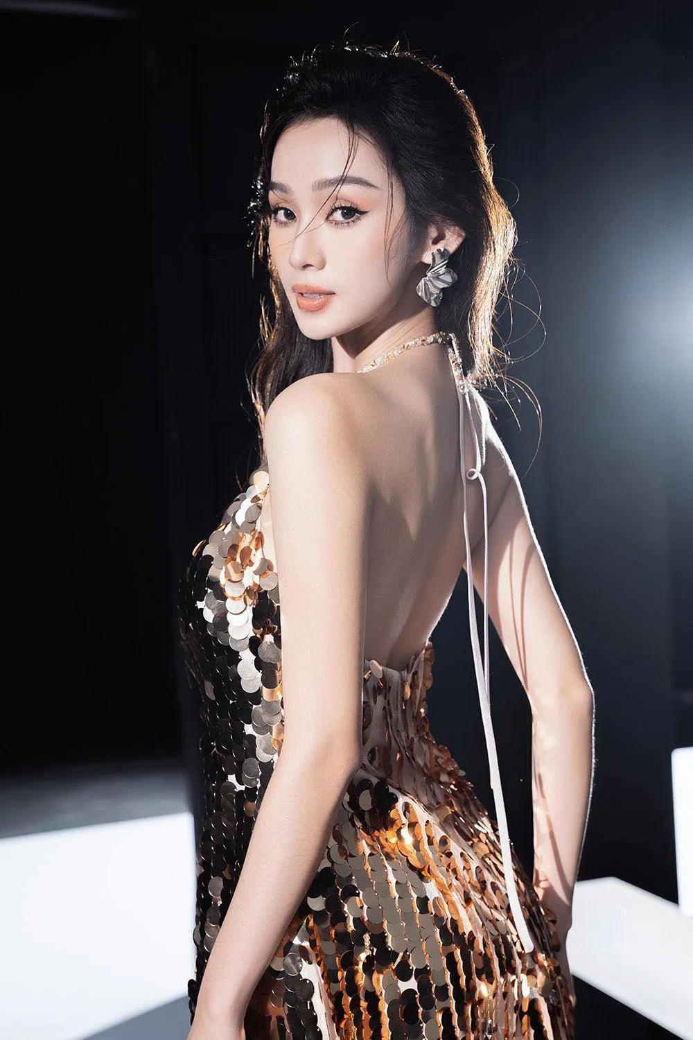 Davia Halter Sleeveless Sequin Mini Dress