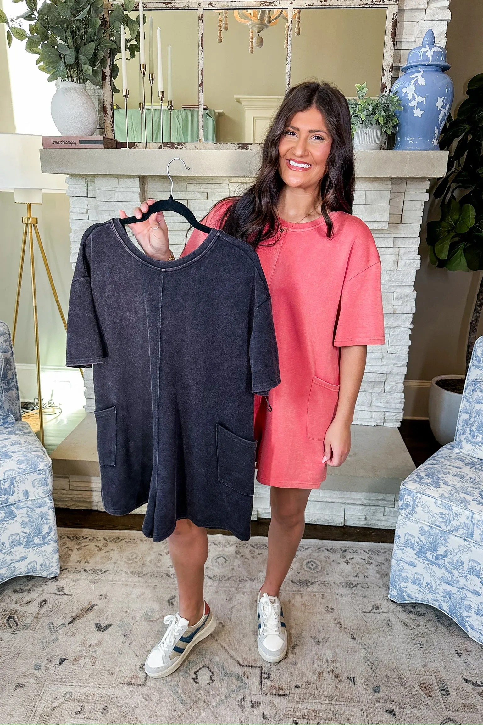 Designer Inspired Buttery Soft Mineral Wash Romper in Black