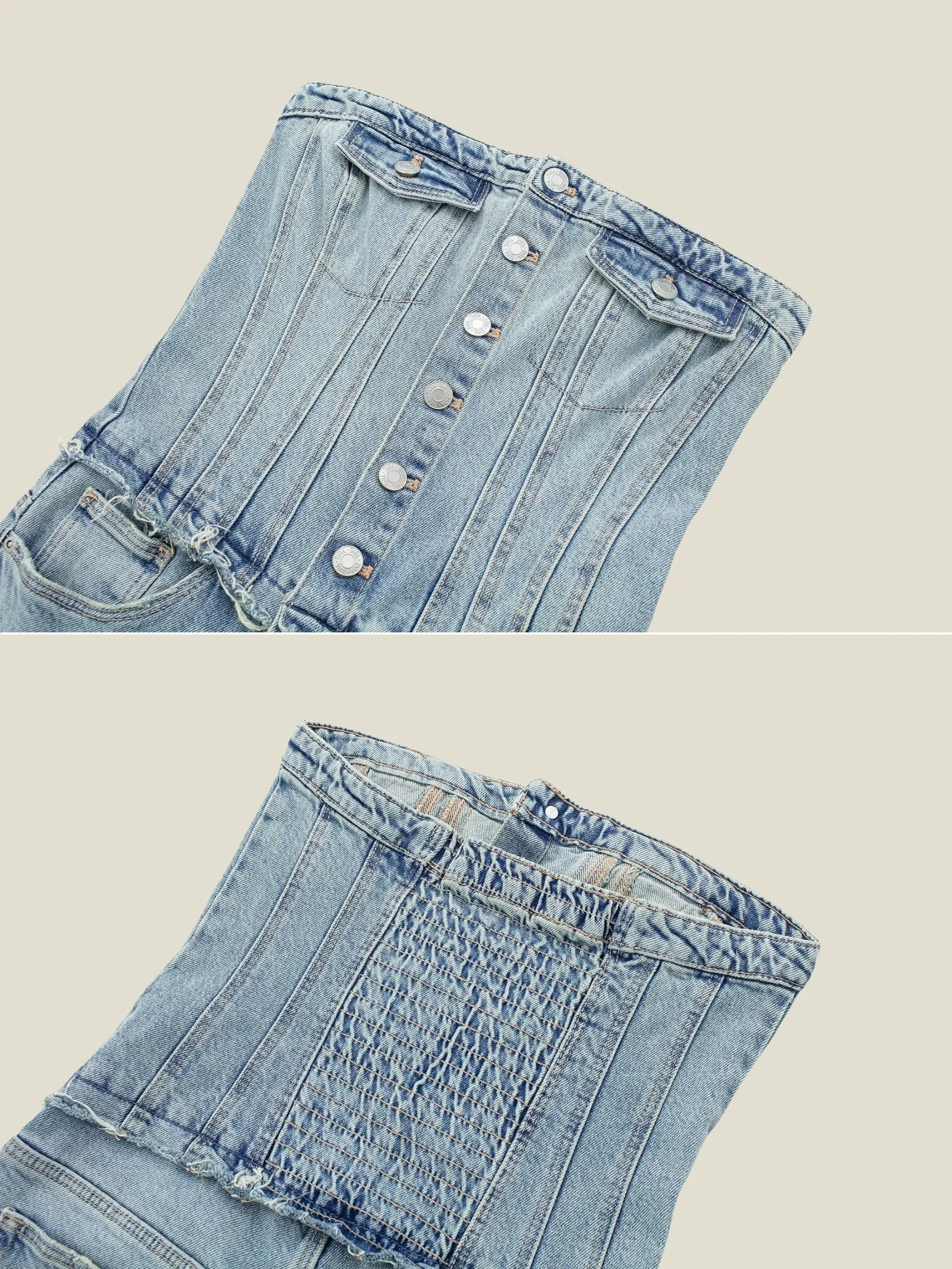 Gracelin Strapless Denim Jumpsuit