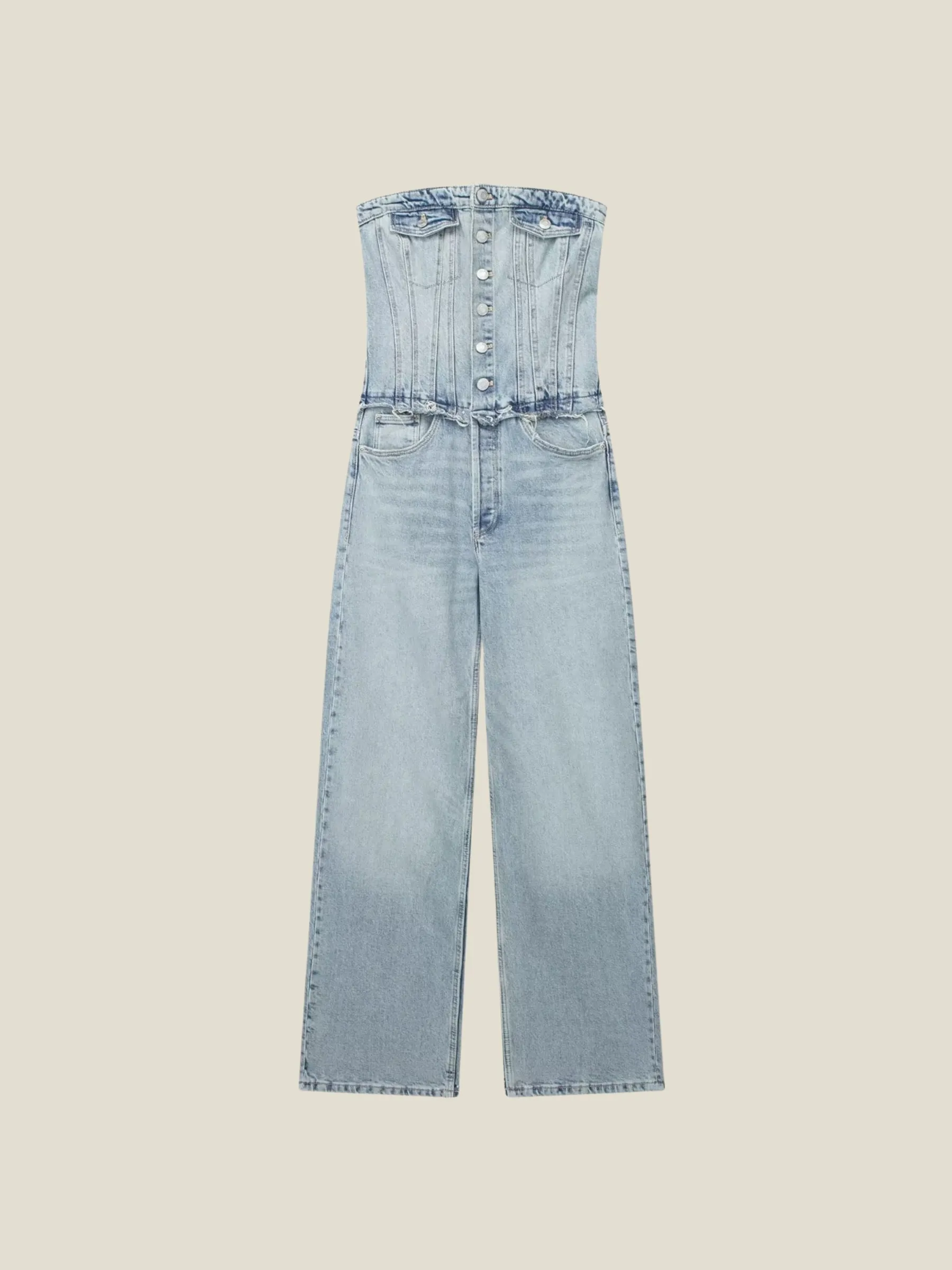 Gracelin Strapless Denim Jumpsuit