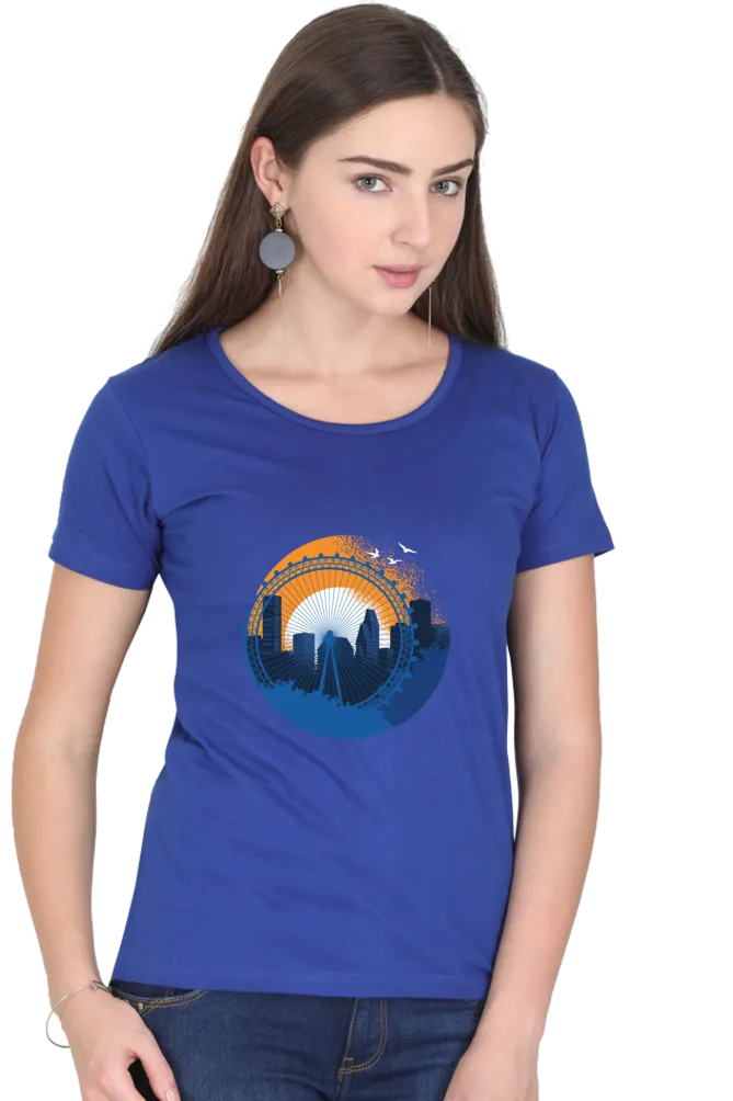 Houston Printed Scoop Neck T-shirt for women