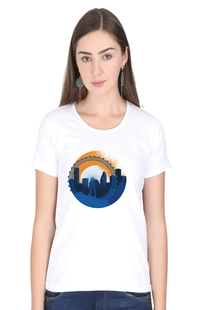 Houston Printed Scoop Neck T-shirt for women