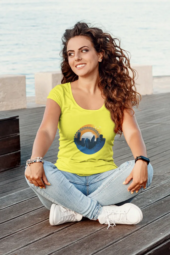 Houston Printed Scoop Neck T-shirt for women