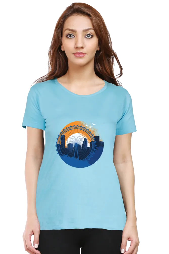 Houston Printed Scoop Neck T-shirt for women