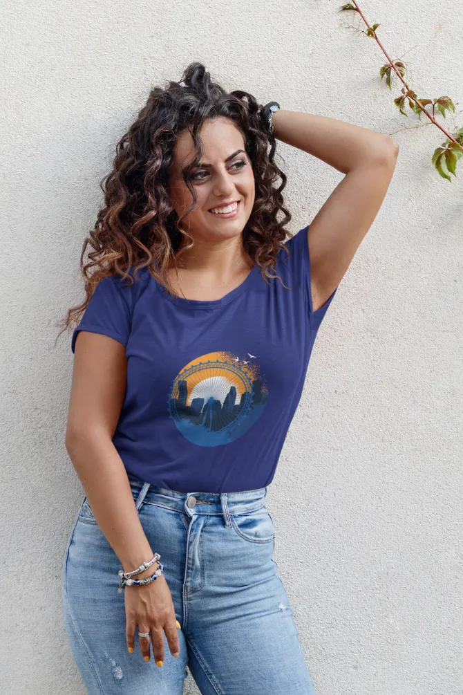 Houston Printed Scoop Neck T-shirt for women