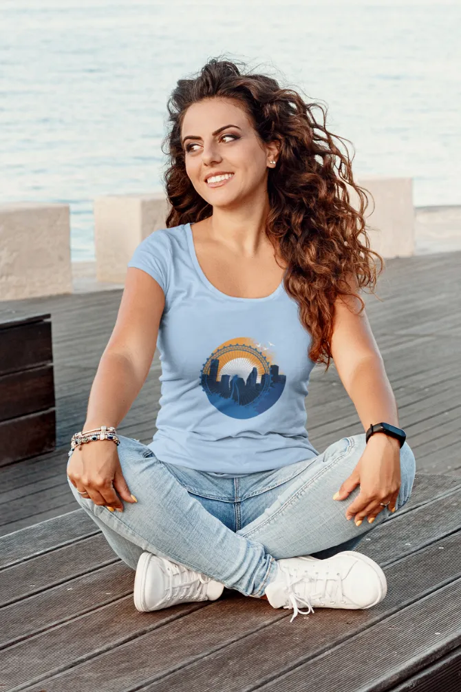 Houston Printed Scoop Neck T-shirt for women