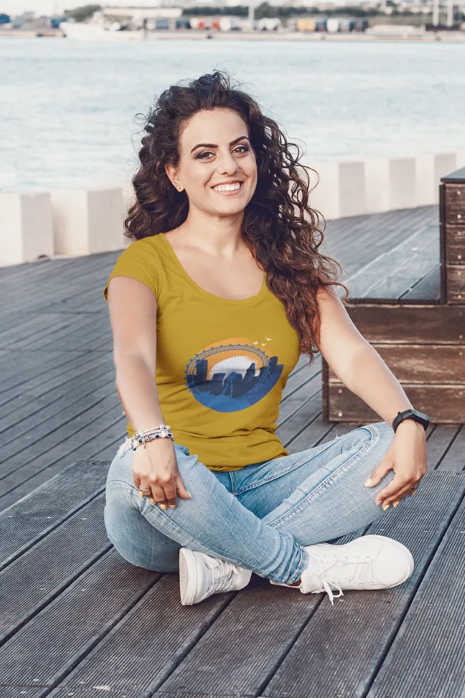 Houston Printed Scoop Neck T-shirt for women