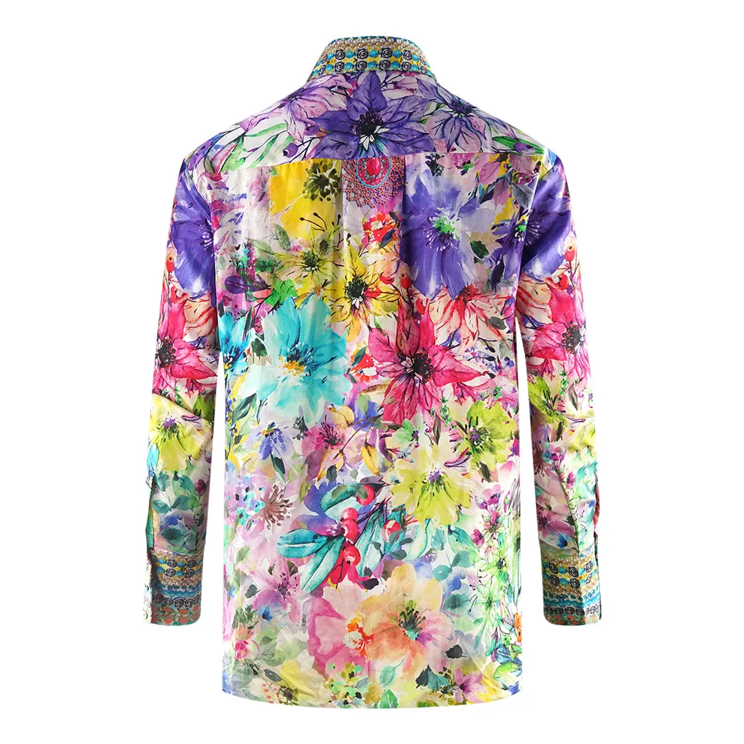 Inoa Tivoli Gardenia 12009 Multicoloured Long Sleeve Blouse Silk Shirt