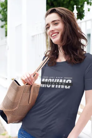 Keep Moving Forward Printed Scoop Neck T-shirt for women