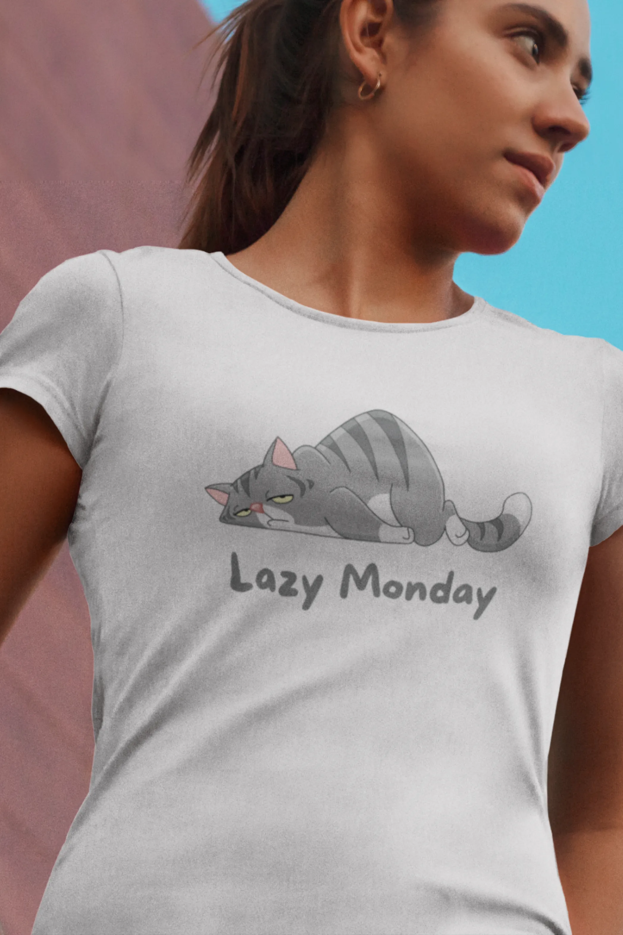 Lazy Monday Printed Scoop Neck T-shirt for women