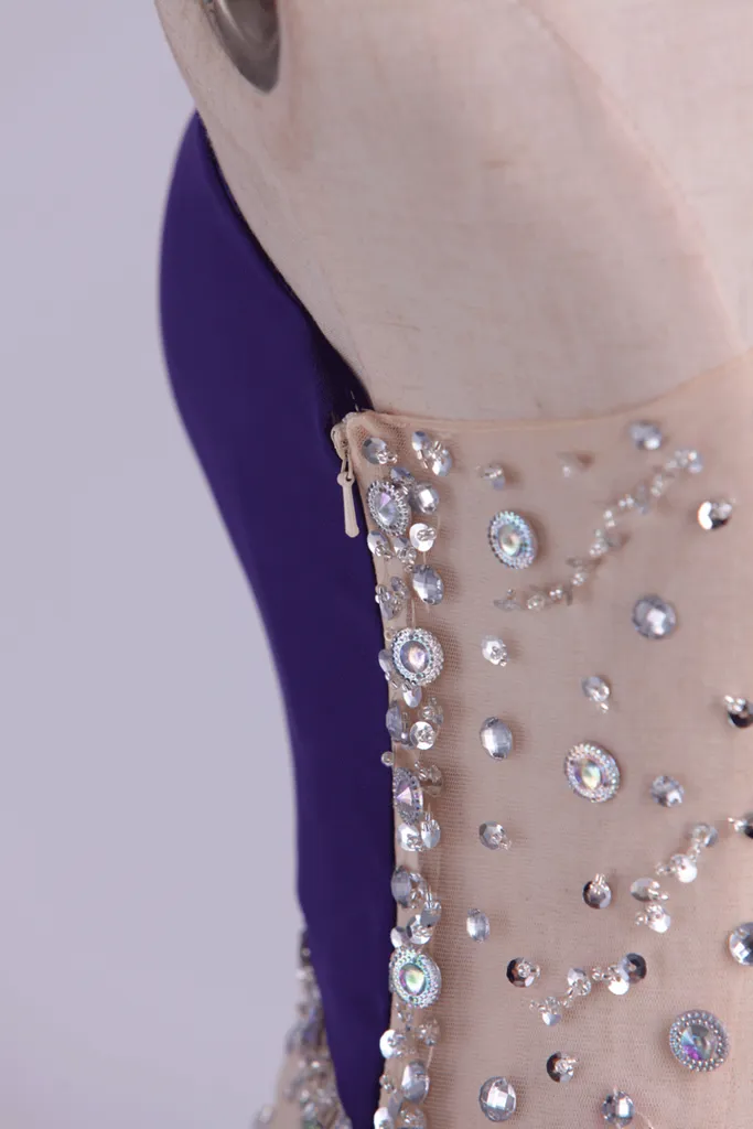 Luolandi Sexy Homecoming Dresses Sheath Short/Mini One Shoulder Beaded With Elegant Sheer Back Sparkly