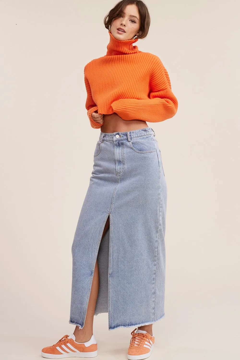 Mendoza Denim Midi Skirt