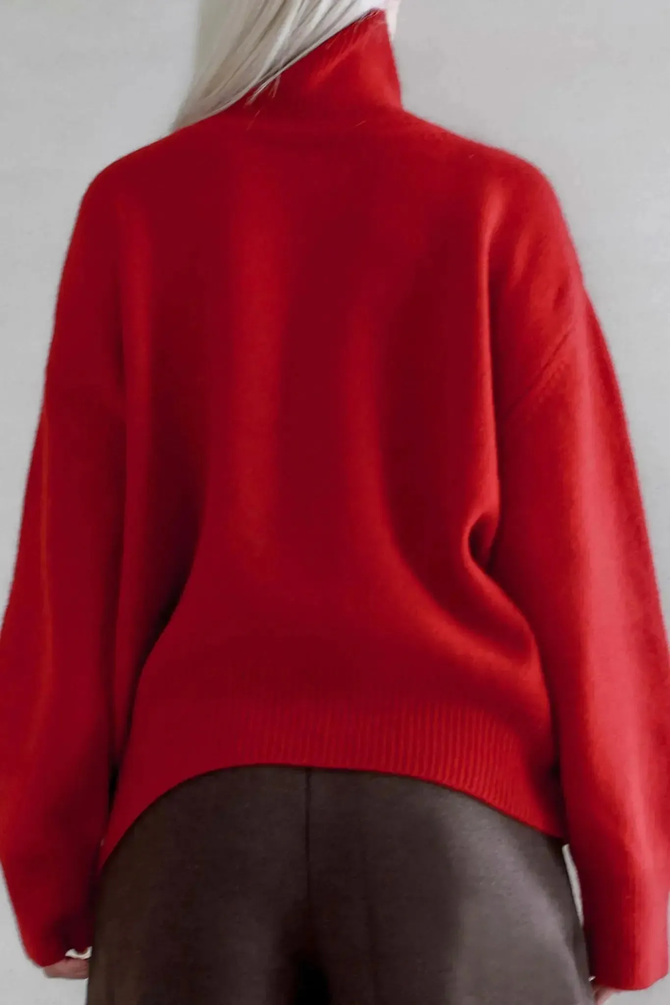 Oversized Turtleneck Sweater in Cashmere and Wool