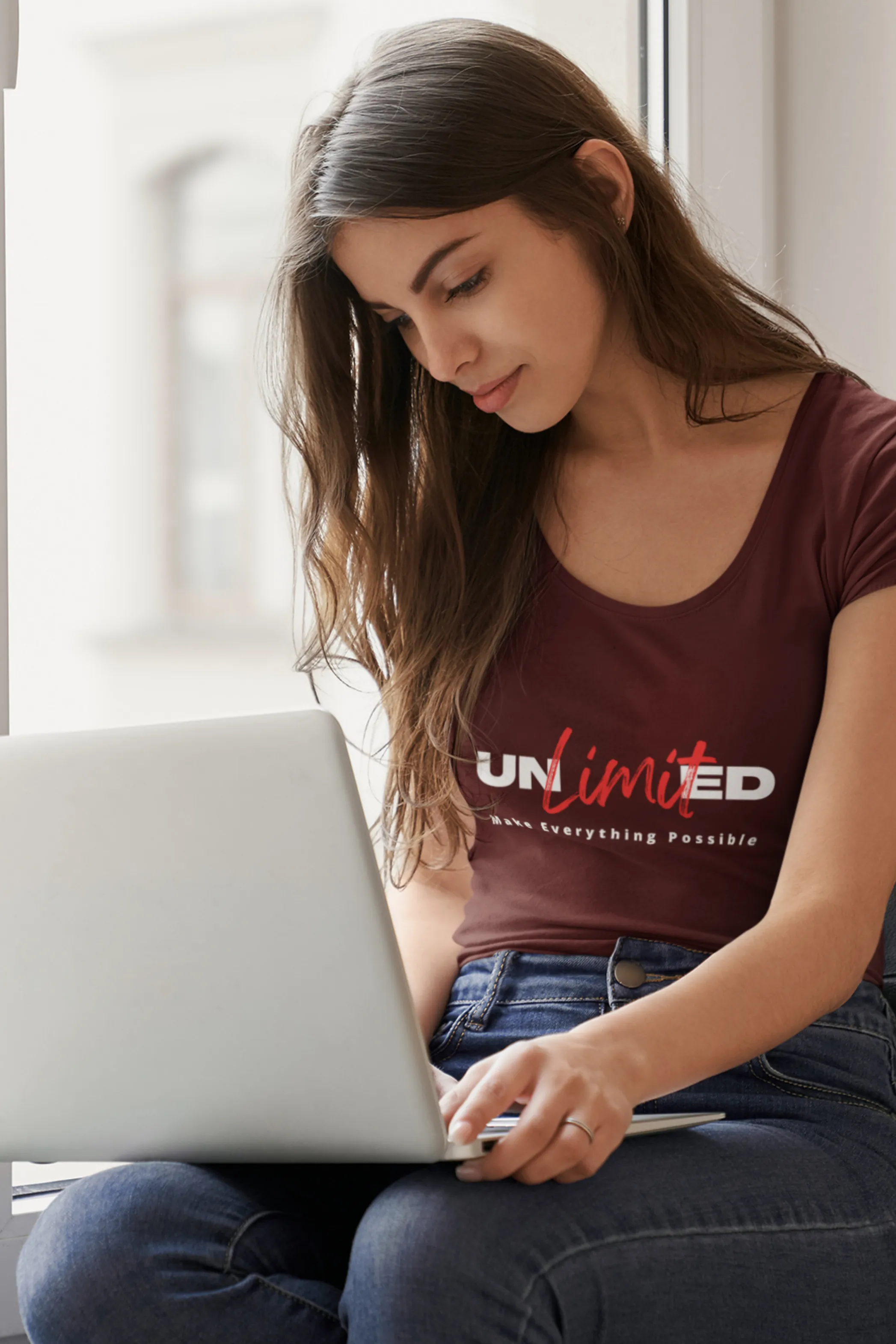 Possibility Unlimited Printed Scoop Neck T-shirt for women