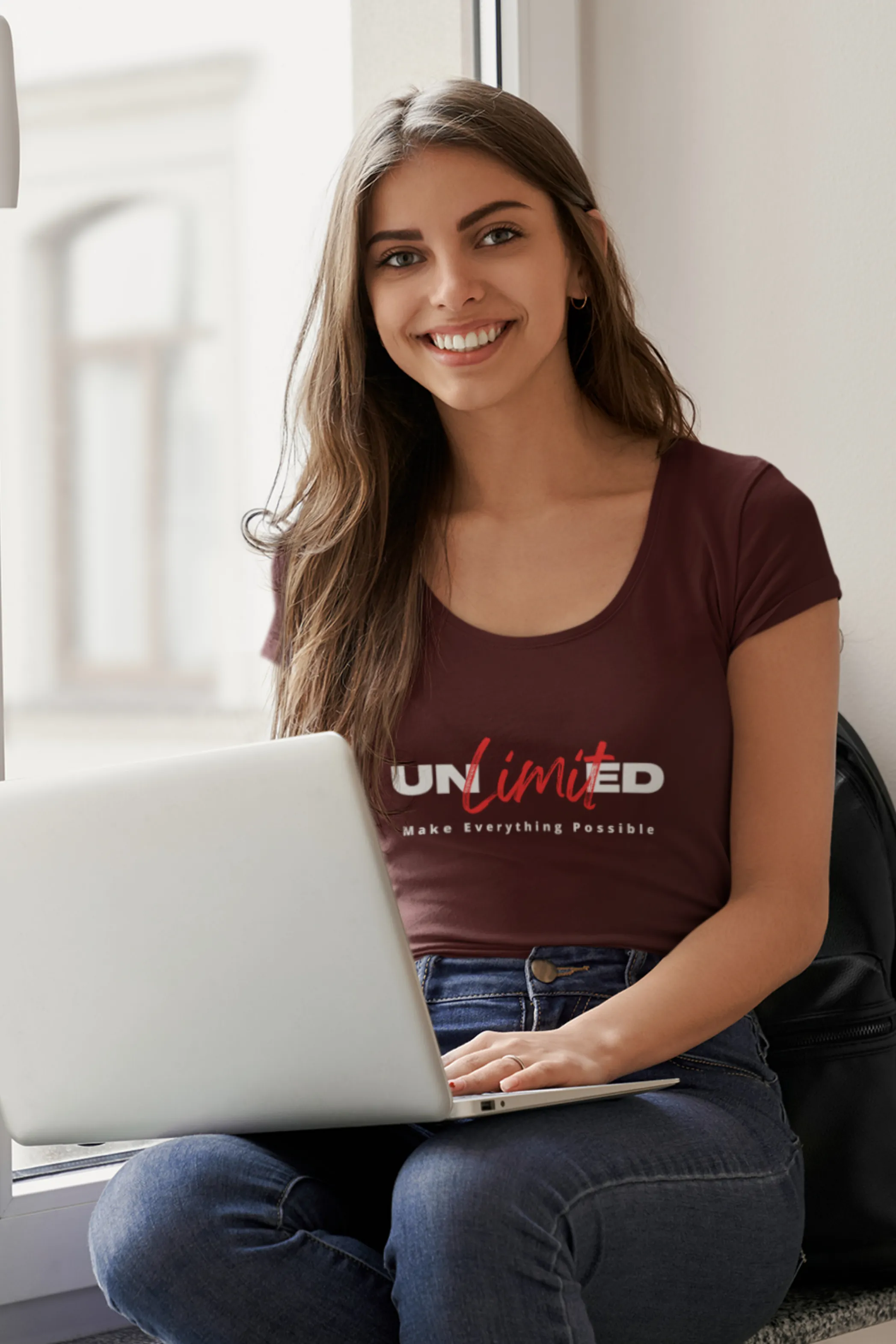 Possibility Unlimited Printed Scoop Neck T-shirt for women