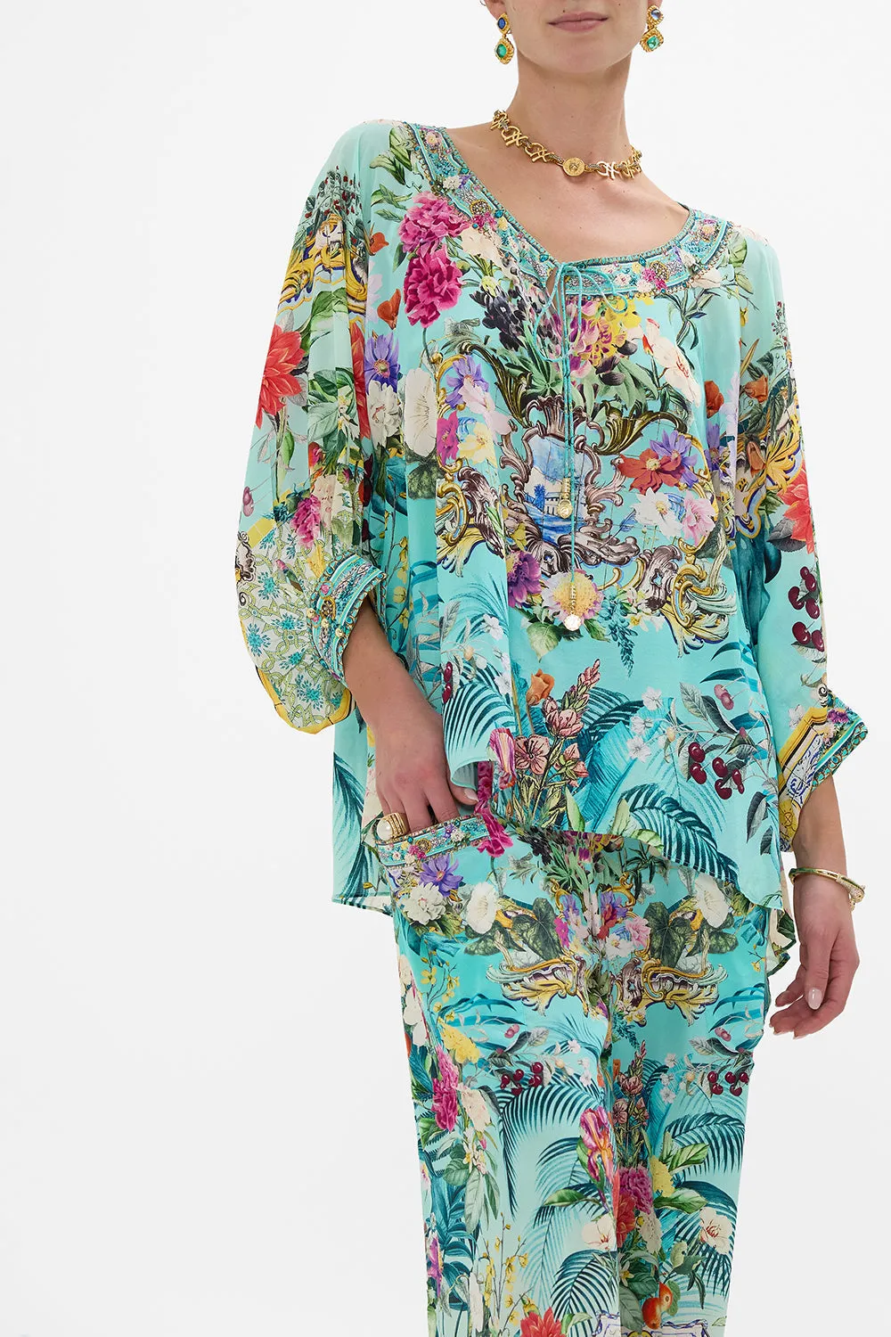 RAGLAN SLEEVE BLOUSE WITH CUFF GARDENS OF QUELUZ