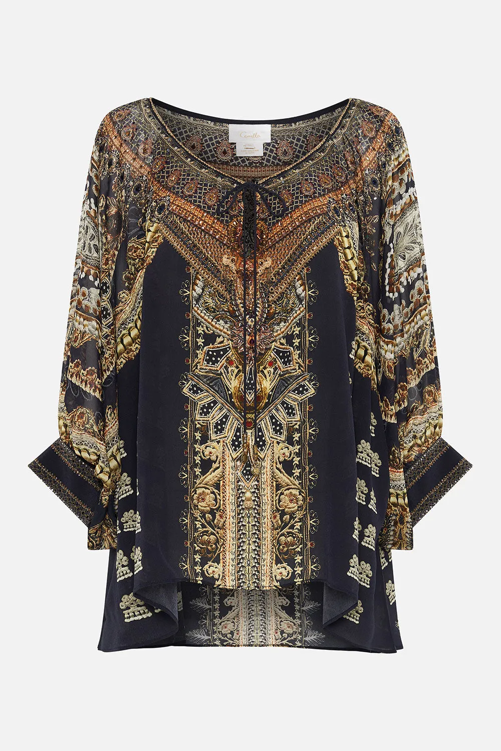 RAGLAN SLEEVE BLOUSE WITH CUFF ITS ALL OVER TORERO