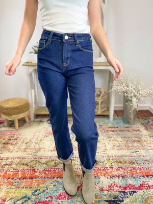 Risen Jeans Mid-Rise Boyfriend Crop Jeans