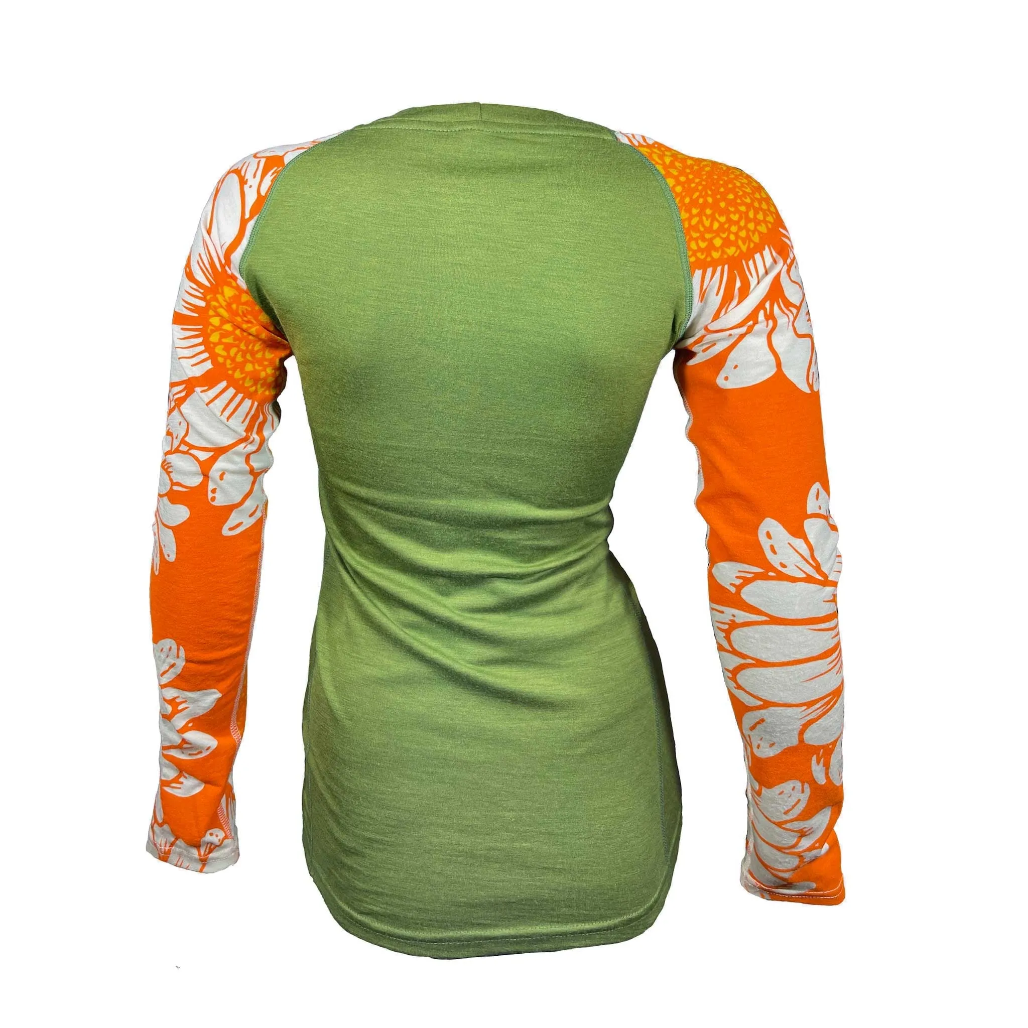 SECONDS Women's Flower Power Long Sleeve Merino | Green