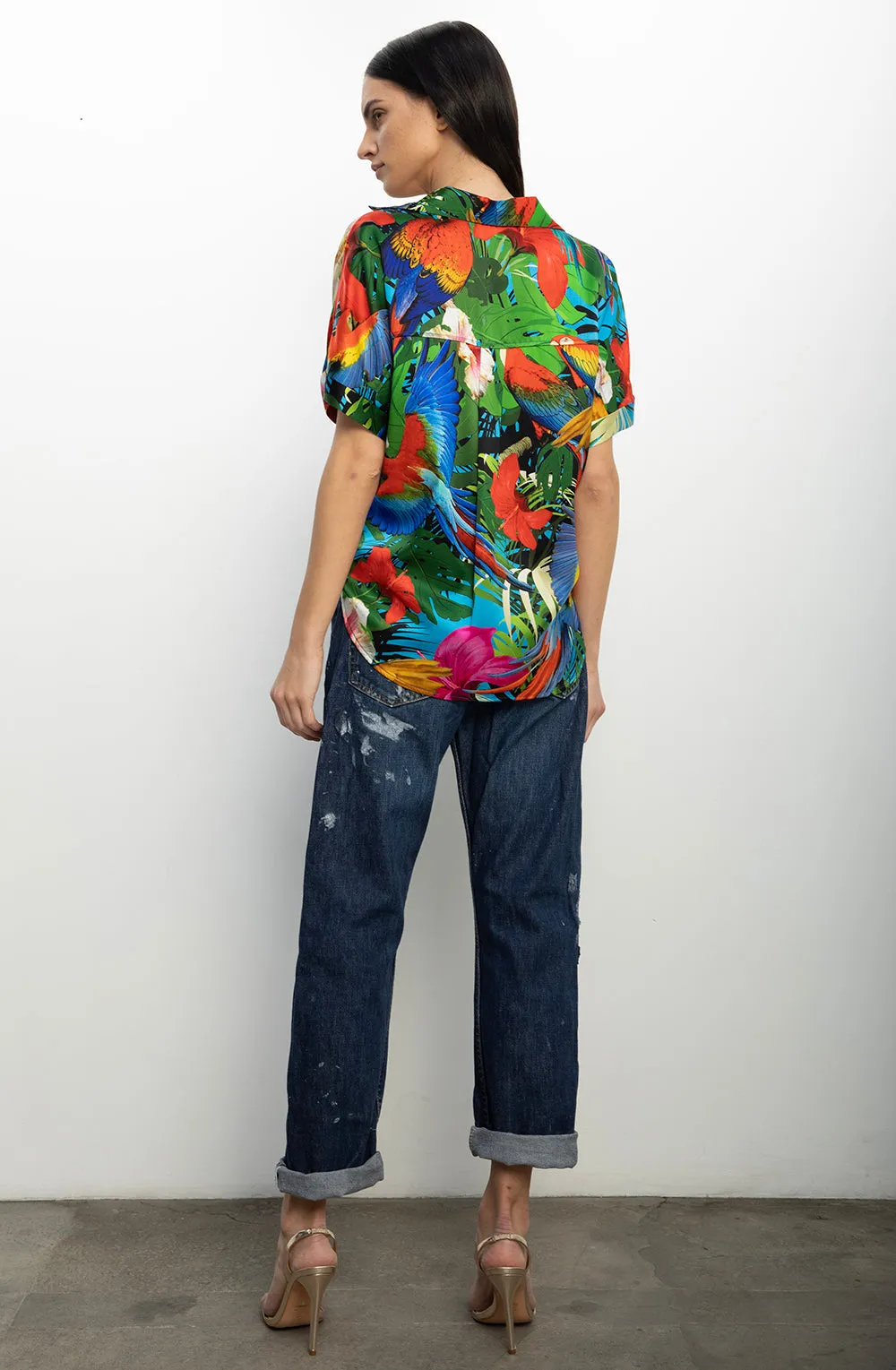 Short Sleeve Blouse   Parrot