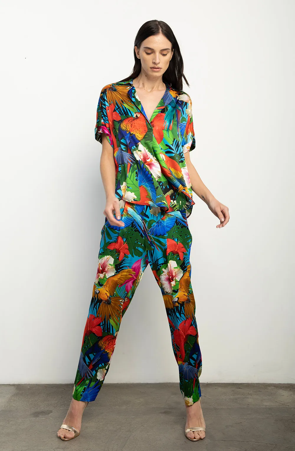 Short Sleeve Blouse   Parrot