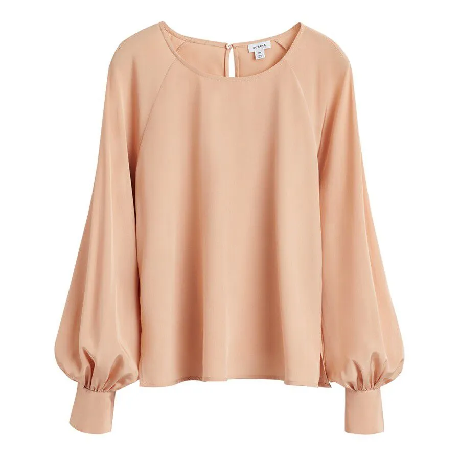Silk Balloon Sleeve Blouse