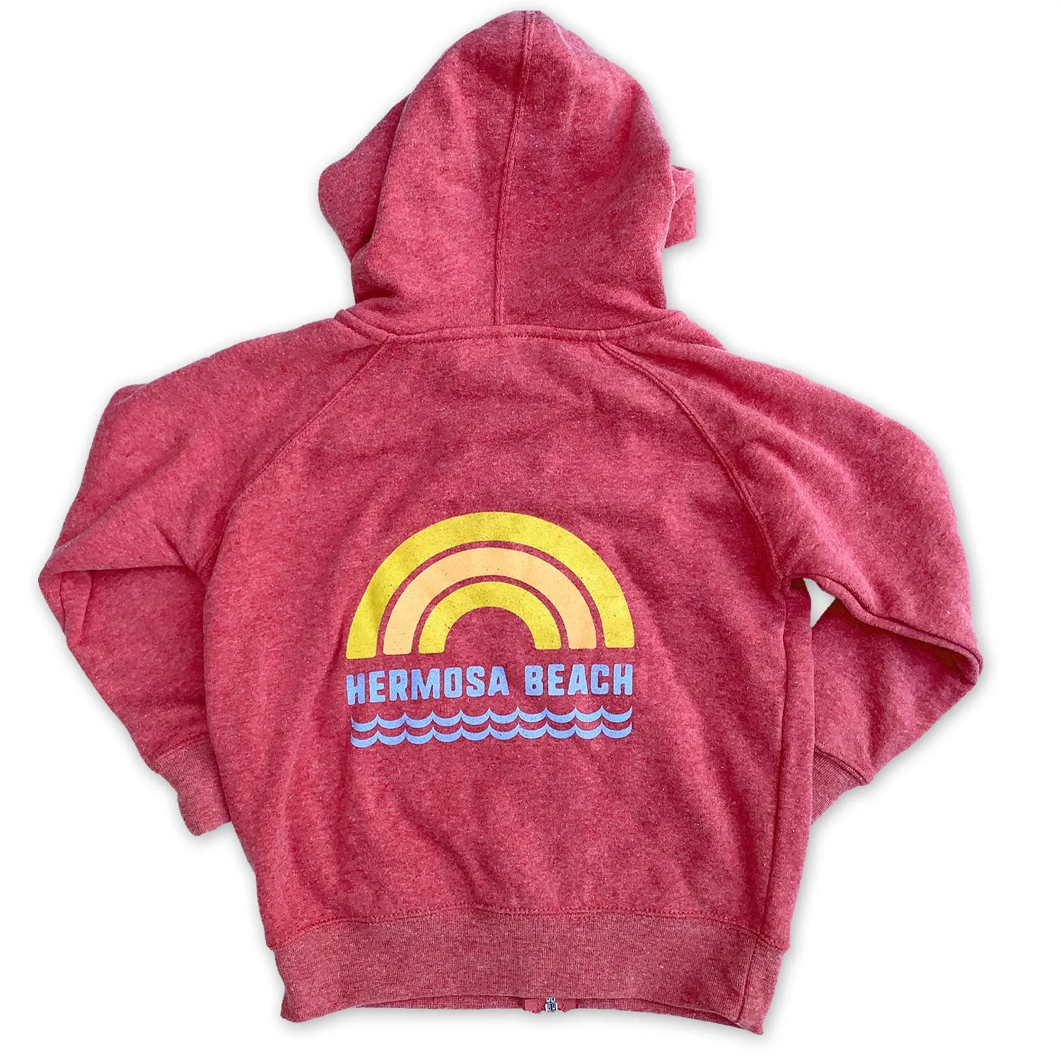 Sol Baby Hermosa Beach Rainbow Heather Red Fleece Zip Up Hoodie
