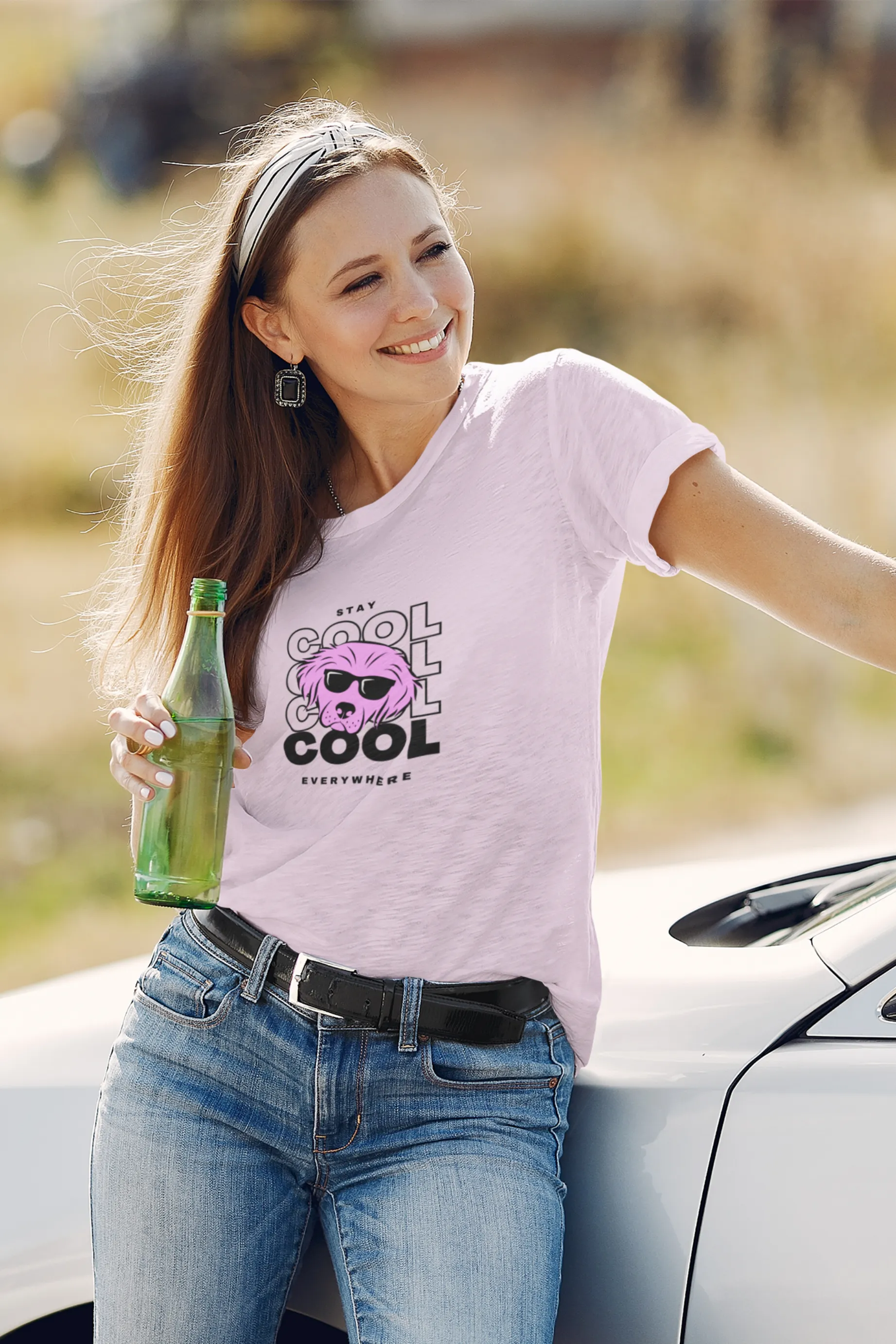 Stay Cool Everywhere Printed Scoop Neck T-shirt for women