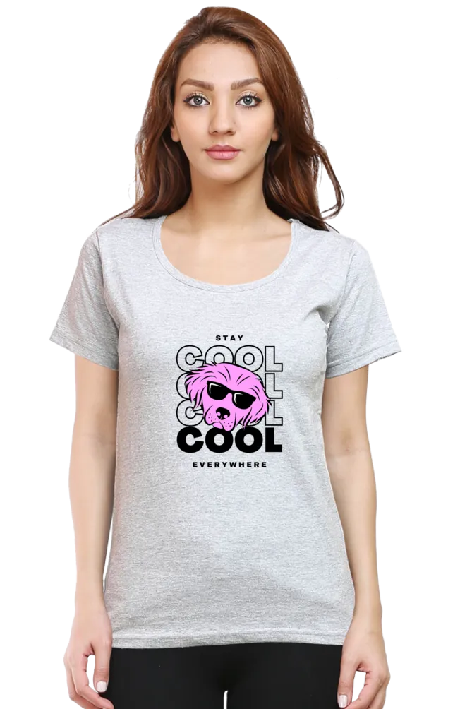 Stay Cool Everywhere Printed Scoop Neck T-shirt for women
